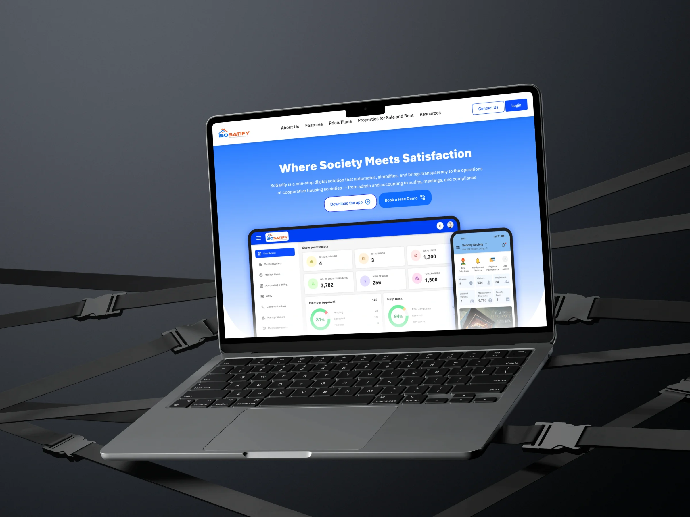 Sosatify interface — Business Website Development