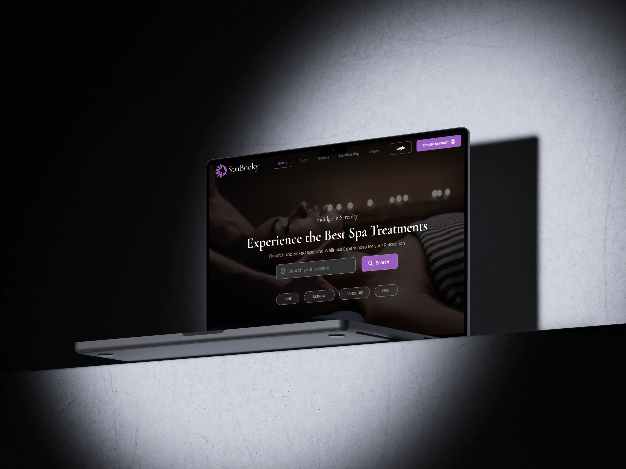 Spa Bookie interface — Spa Appointment Booking App